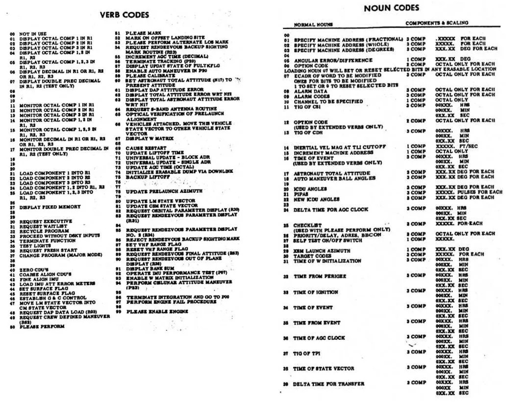 DSKY cheat sheet